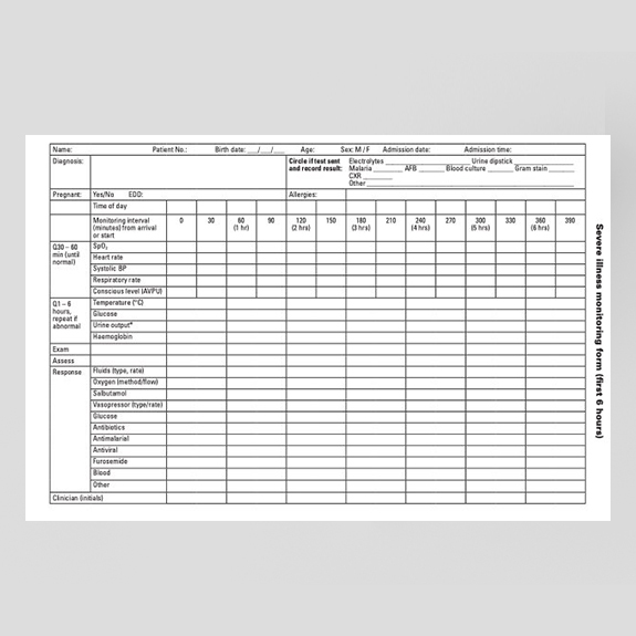 Patient Monitoring Sheet - রোগীর মনিটরিং শীট
